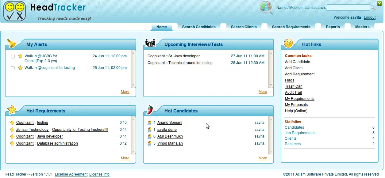 HeadTracker for recruitments